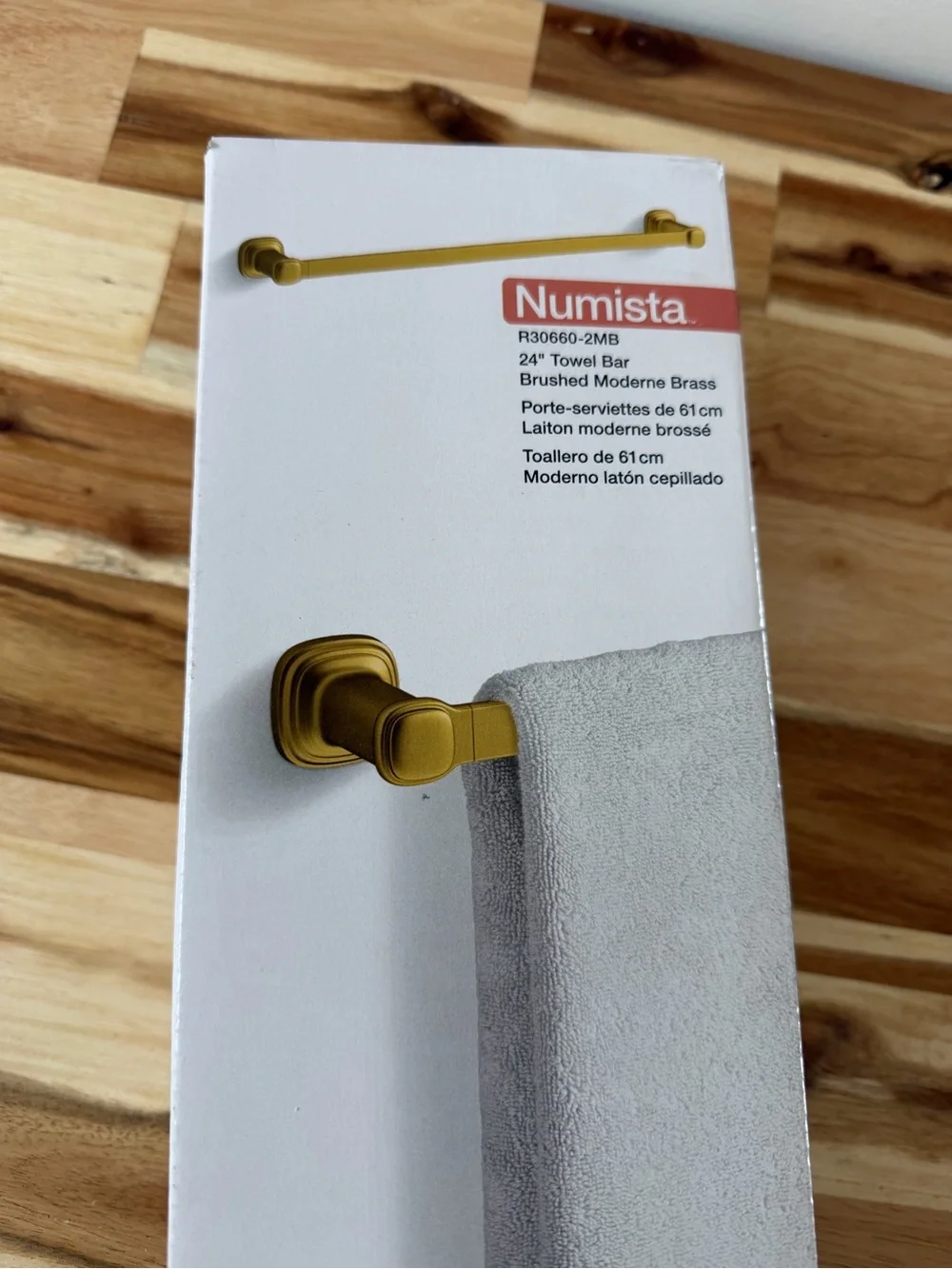 New Kohler Numista 24” Brushed Moderne Brass Towel Bar